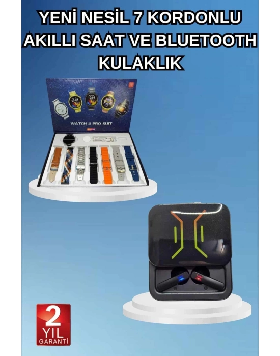 ® 2025 Model Kablosuz Kulaklık ve Yeni Nesil Akıllı Saat Metal Kayış Plastik Kayış