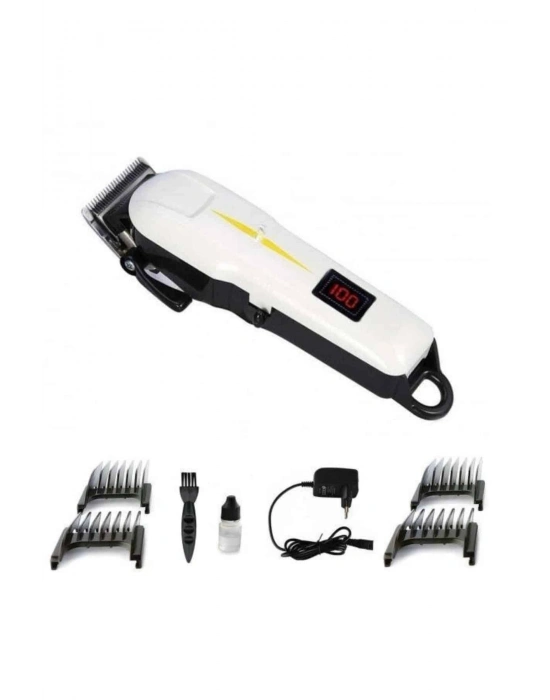 ® 2025 Model Şarjlı Dijital Saç Sakal Tıraş Makinesi Islak Kuru Kullanıma Uygun