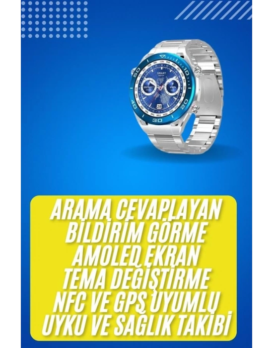 ® 2025 Model Yuvarlak Ekran Android ve İOS Uyumlu GPS Takibi Yapabilen Akıllı Saat