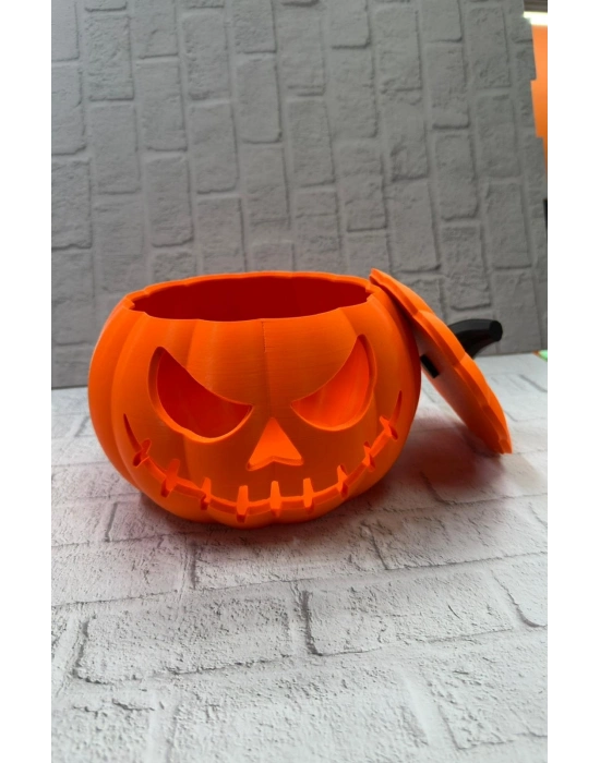 ® 21 cm Kapaklı Balkabağı Kutu Konsept Dekor