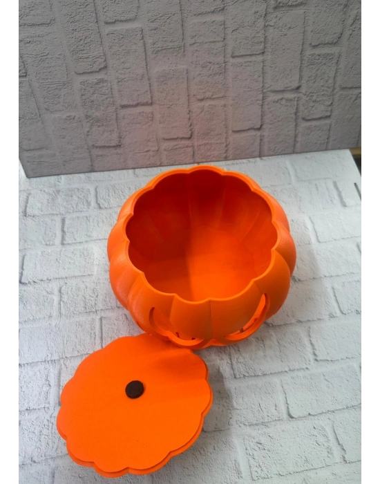 21 cm Kapaklı Balkabağı Kutu Konsept Dekor