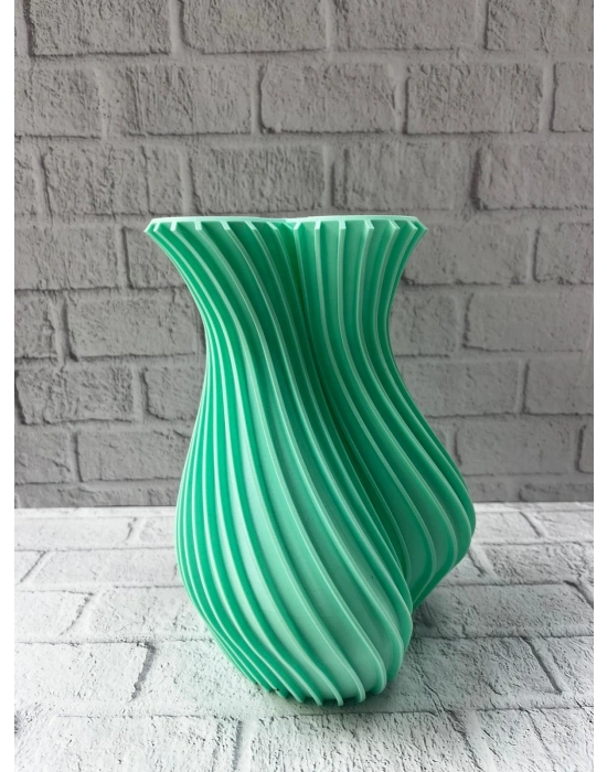 ® 24 cm Turkuaz Kalp Formlu Büyük Boy Vazo Estetik Dekor Ürünü