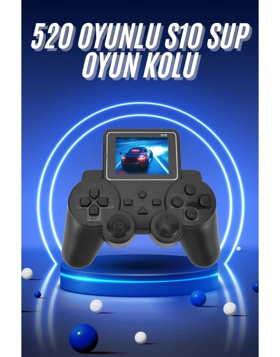 ® 2.4 İnç Ekran 520 Oyunlu Retro Temalı Kablosuz Oyun Kolu El Atarisi