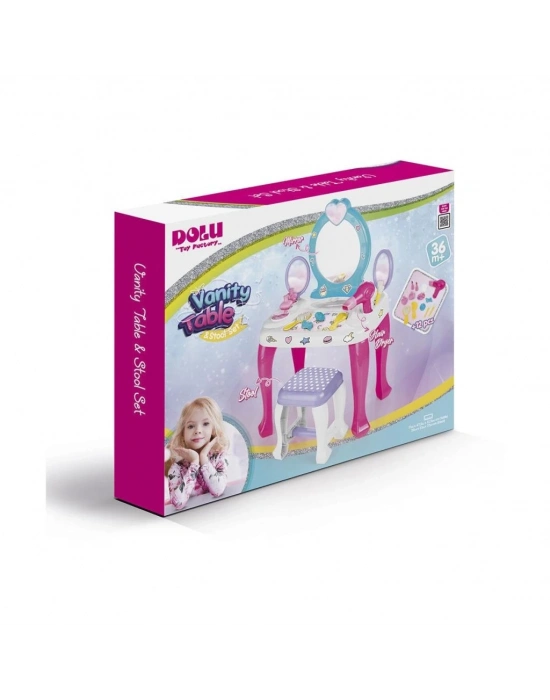 2568 Unicorn Makyaj Masası ve Tabure Seti -Dolu