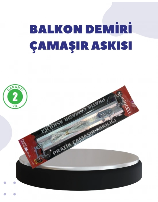 ® 25x60 Balkon Askılığı Kare Demir Uyumlu Hava Dayanıklı Çamaşır Askısı
