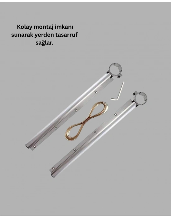 ® 25x60 Balkon Askılığı Kare Demir Uyumlu Hava Dayanıklı Çamaşır Askısı