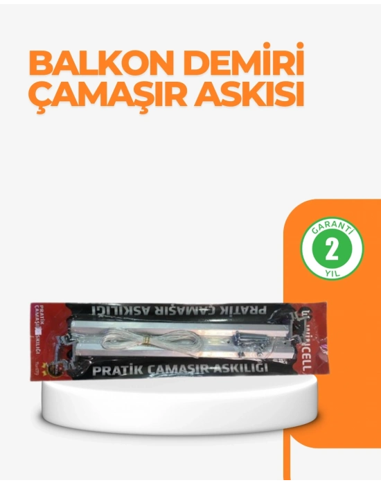 ® 25x60 cm Çamaşır Askılığı Kare Balkon Demiri İçin Dayanıklı Tasarım