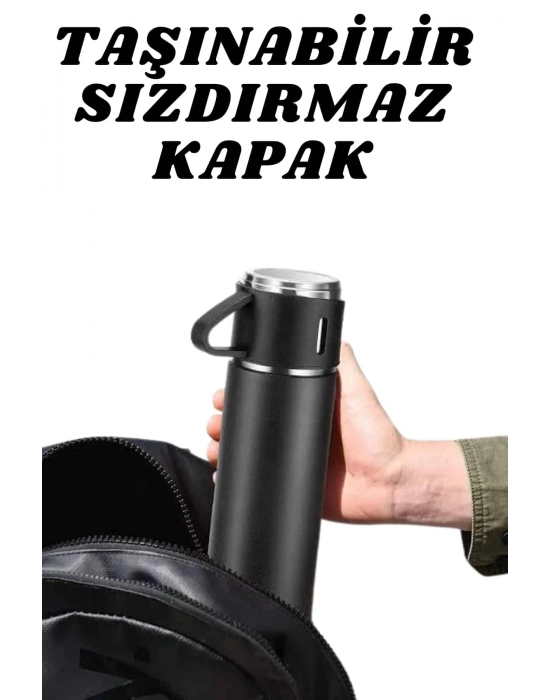 ® 3 Bardaklı Termos Seti Anneler Gününe Özel Hediye Taşınabilir Sızdırmaz Isı Koruyucu