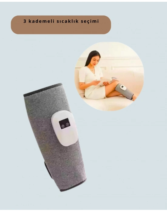 ® 3 Kademeli Hava Basınçlı Isıtmalı Baldır Masaj Aleti – Titreşimli ve Kablosuz Kullanım