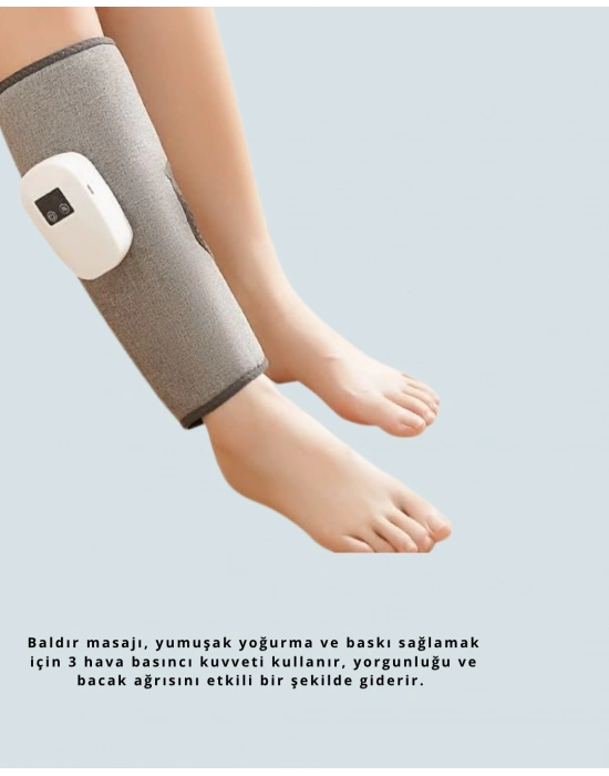 ® 3 Kademeli Hava Basınçlı Isıtmalı Baldır Masaj Aleti – Titreşimli ve Kablosuz Kullanım