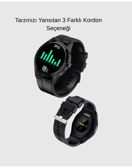 ® 3 Kordonlu AMOLED Akıllı Saat – Sağlık Takipli