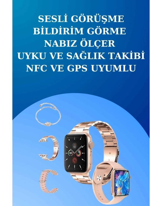 ® 3 Kordonlu Dokunmatik Ekran Akıllı Saat ve 2.Nesil Kablosuz Bluetooth Kulaklık ANC/ENC