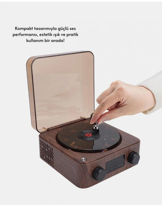 ® 3-ü-1 Arada Bluetooth Hoparlör – Işıklı Saat ve Gece Lambası