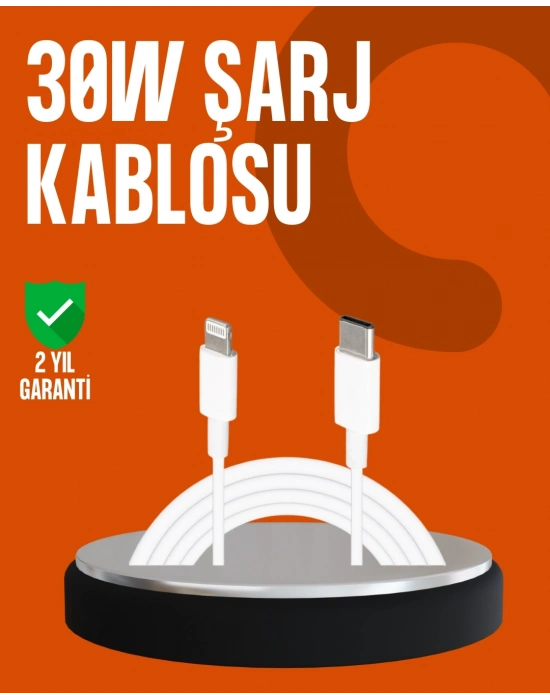 ® 30W Type-C Lightning Hızlı Şarj Kablosu 1.2m iPhone Uyumlu