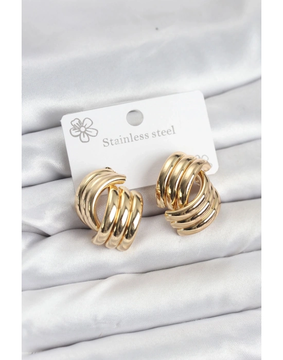 ® 316L Çelik Gold Renk Vintage Kadın Küpe