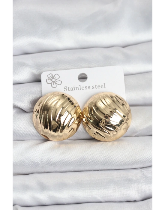 ® 316L Çelik Gold Renk Vintage Kadın Küpe