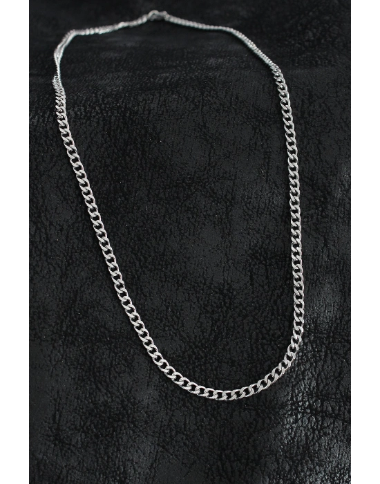 ® 316L Çelik Klasik Zincir Model Gümüş Renk Erkek Kolye