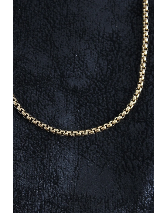 ® 316L Çelik Örme Zincir Model Gold Renk Erkek Kolye