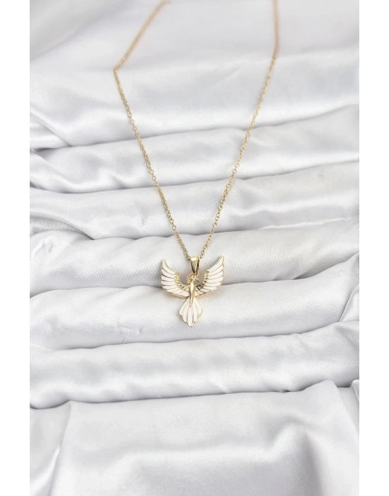® 316L Çelik Zincir Gold Renk Anka Kuşu Model Kadın Kolye