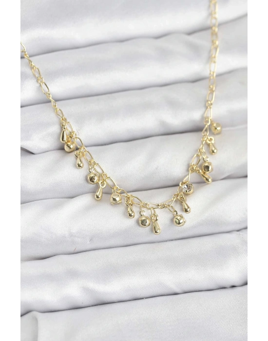 ® 316L Çelik Zincir Gold Renk Kadın Kolye