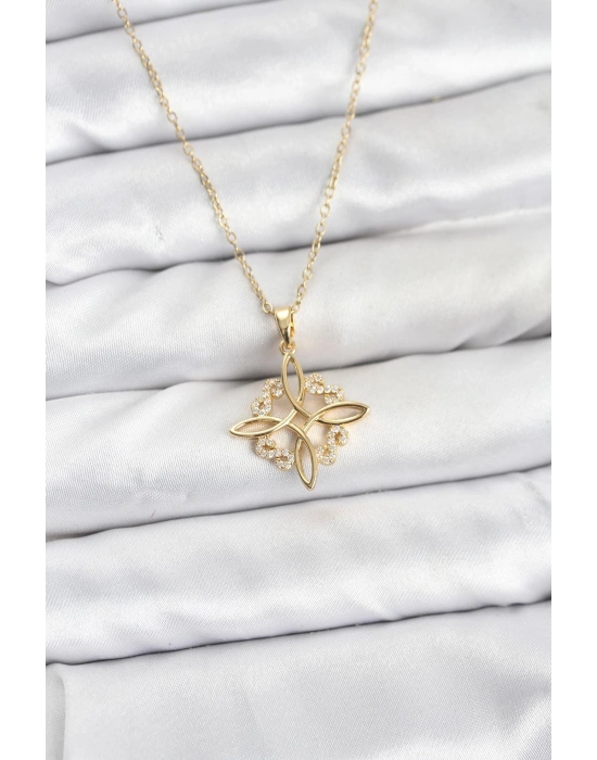 ® 316L Çelik Zincir Gold Renk Sonsuzluk Model Zirkon Taşlı Kadın Kolye