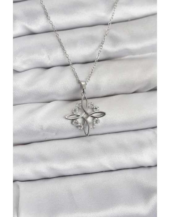 ® 316L Çelik Zincir Gümüş Renk Sonsuzluk Model Zirkon Taşlı Kadın Kolye