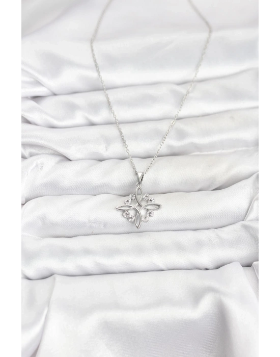 ® 316L Çelik Zincir Gümüş Renk Sonsuzluk Model Zirkon Taşlı Kadın Kolye