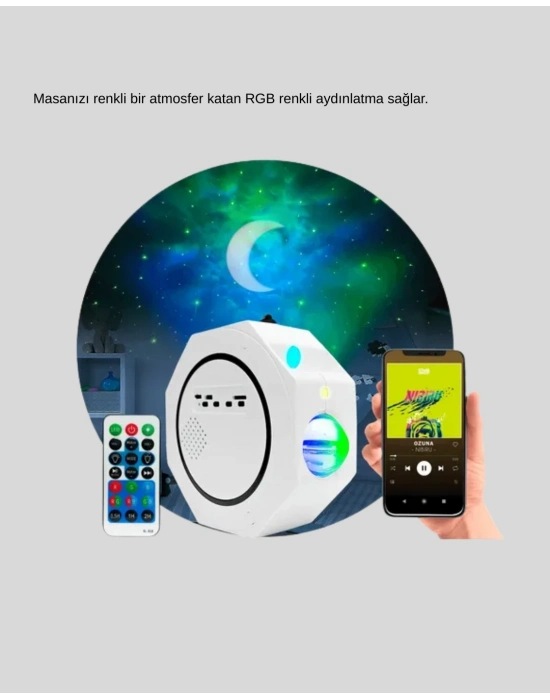 ® 360° Döndürülebilir Yıldızlı Gökyüzü Projeksiyon Gece Lambası