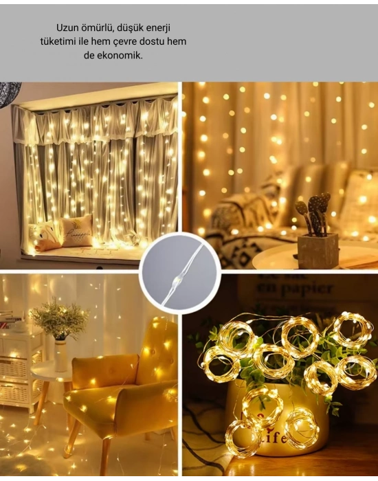 ® 3x3 LED Işık Perdesi Şelale Model İç Dış Mekân Dekorasyonu
