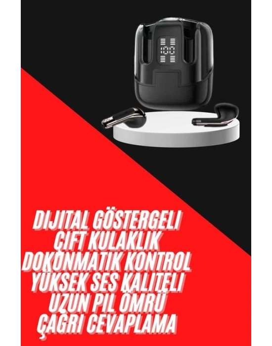 ® 4 Adet Çift Kulaklık Dijital Göstergeli Yüksek Ses Kaliteli Bluetooth Kulaklık