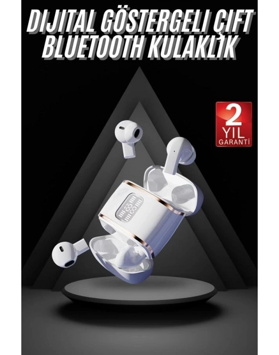 ® 4 Adet Çift Kulaklık Dijital Göstergeli Yüksek Ses Kaliteli Bluetooth Kulaklık