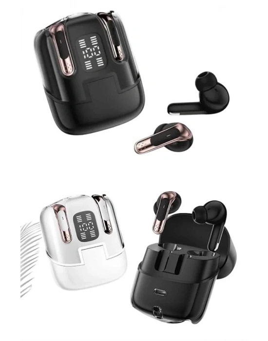 ® 4 Adet Çift Kulaklık Dijital Göstergeli Yüksek Ses Kaliteli Bluetooth Kulaklık