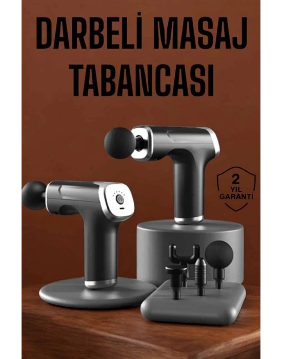 ® 4 Başlıklı Darbeli Şarjlı Masaj Aleti Tabancası Kablosuz