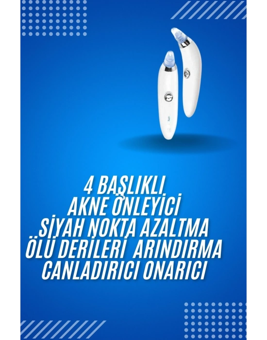 ® 4 Başlıklı Pilli Vakumlu Siyah Nokta Temizleyici Akne Ve Sivilce Önleyici