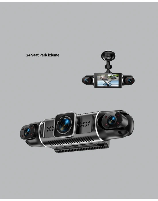 ® 4 Kameralı Araç İçi Kamera 1080P GPS Takip WiFi Gece Görüşlü