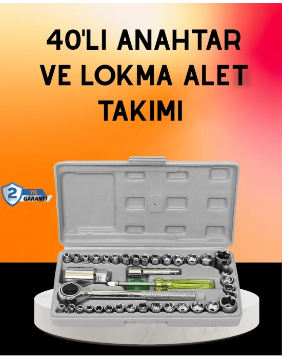 ® 40 Parça Cırcır Lokma Anahtar Seti Profesyonel Kullanım