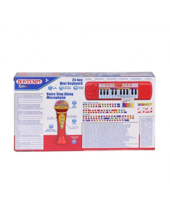 ® 4002120  Elektronik Mikrofonlu Org 24 Tuş Kırmızı -