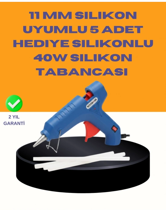® 40W Sıcak Mum Silikon Tabancası 5 Silikon Hediyeli Hızlı Yapıştırma