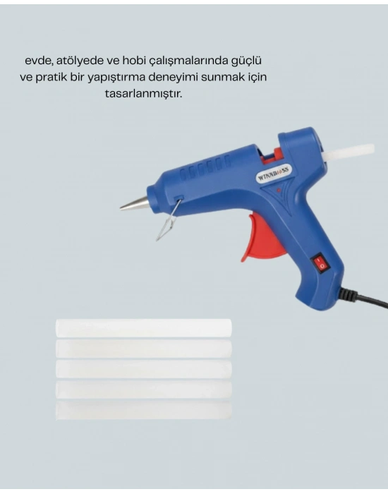 ® 40W Sıcak Mum Silikon Tabancası 5 Silikon Hediyeli Hızlı Yapıştırma