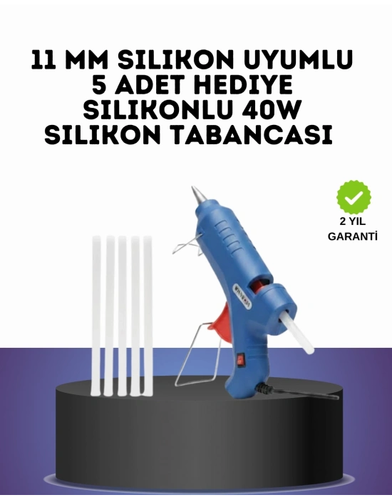 ® 40W Sıcak Silikon Tabancası 5 Silikon Hediyeli Dayanıklı Tasarım