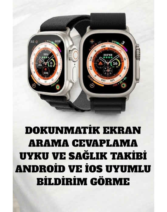 ® 49MM Ekranlı, Kan Basıncı ve Adımsayar Özellikli Bluetooth Akıllı Saat