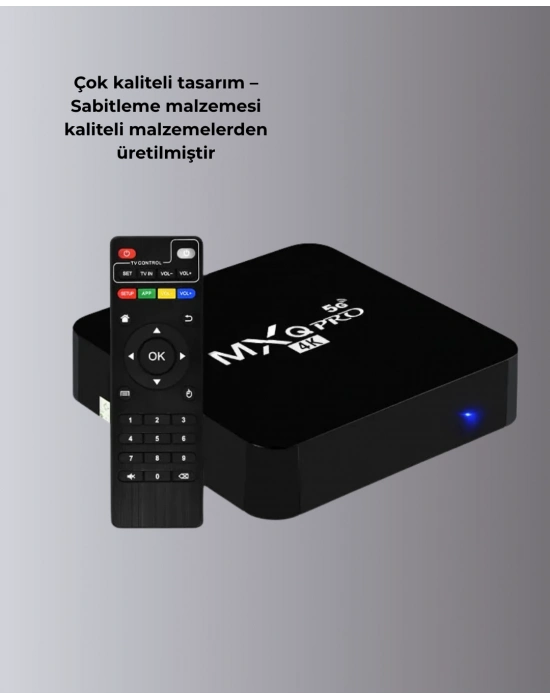 ® 4K Android TV Box – Akıllı Medya Oynatıcı, 2GB RAM, 16GB Hafıza, Wi-Fi Destekli