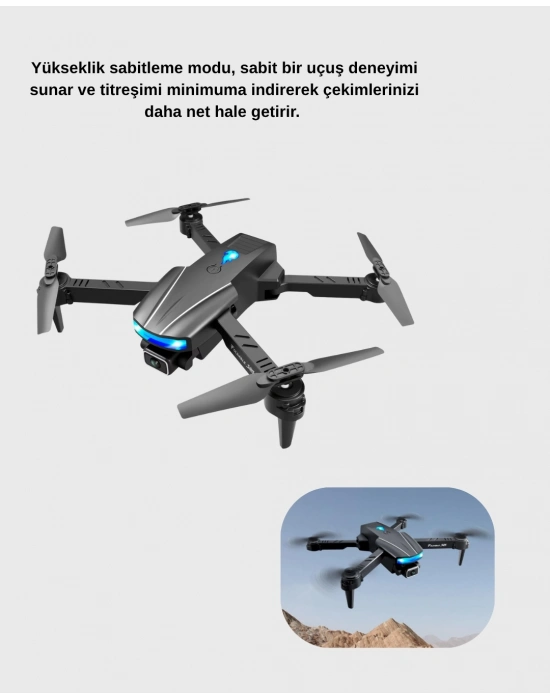 ® 4K Katlanabilir Drone Uzaktan Kontrollü Wi-Fi Görüntü Aktarımlı