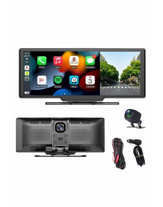 ® 4K Ultra Araç İçi Ön ve Arka Kameralı Ekran HD 2 Kameralı Torpido Üstü Araç Multimedya