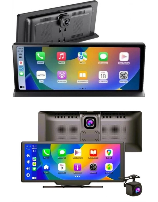 ® 4K Ultra Araç İçi Ön ve Arka Kameralı Ekran HD 2 Kameralı Torpido Üstü Araç Multimedya