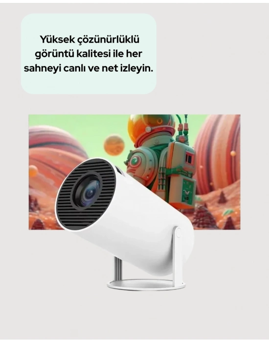 ® 4K Uyumlu 130 İnç Full HD Projeksiyon Cihazı ve Kablosuz Aktarım Özelliği