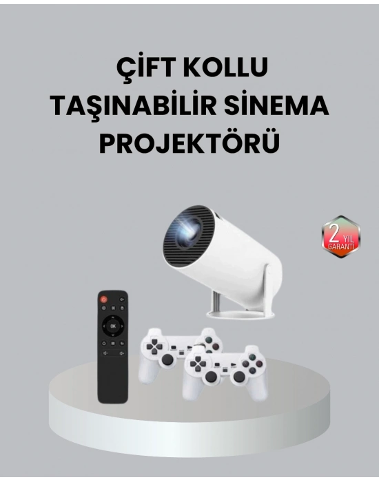 ® 4K Wi-Fi 6 Projeksiyon Cihazı – 10.000+ Oyun Desteği, Kablosuz Bağlantı ve Çoklu Giriş Portları