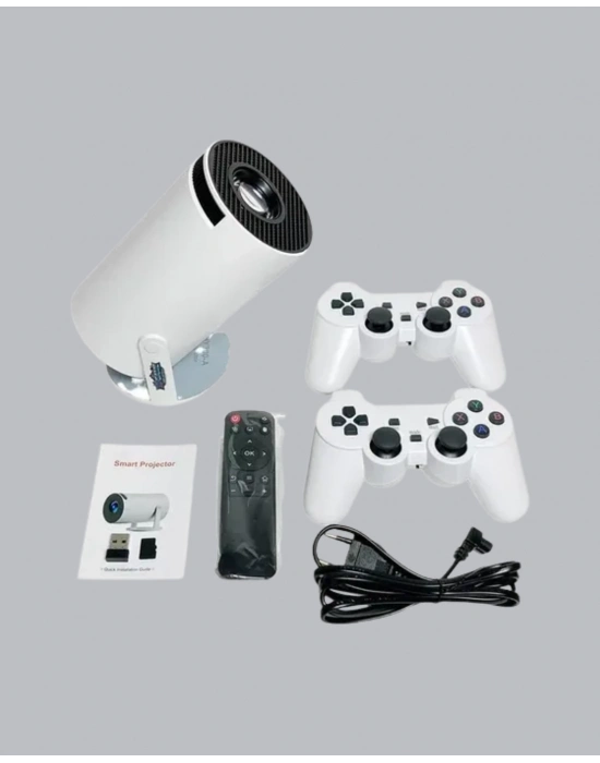 ® 4K Wi-Fi 6 Projeksiyon Cihazı – 10.000+ Oyun Desteği, Kablosuz Bağlantı ve Çoklu Giriş Portları