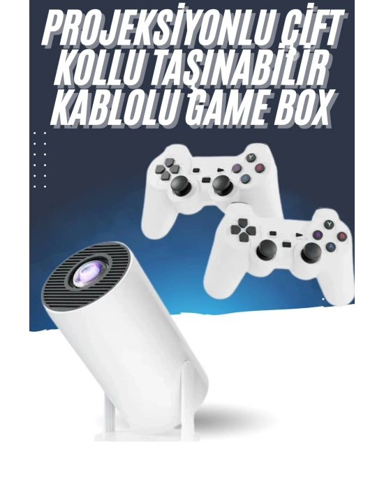 ® 4K Wireless Çift Kollu Kumandalı Oyun Projeksiyonu Retro Video Oyunu