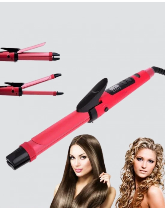 ® 5 Kademeli Seramik Saç Düzleştirici – Düz ve Kıvırcık Mod, 26 mm Plaka, Profesyonel Saç Şekillendirme